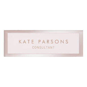 Badge D'identification Balise de nom du Spa de beauté Rose Rose Gold Bord