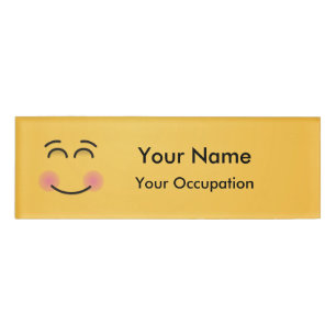 Badge D'identification Balise de nom du visage souriant avec yeux sourian