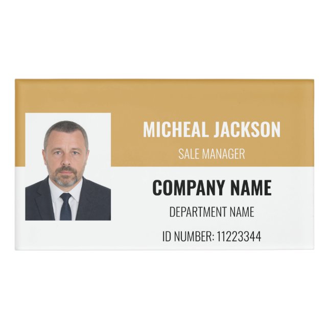 Badge D'identification Balise de nom jaune (Devant)