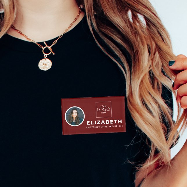 Badge D'identification Balise de nom magnétique avec logo de l'entreprise (Créateur téléchargé)