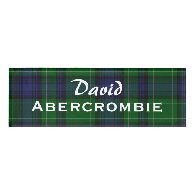 Badge D'identification Balise de nom personnalisé Abercrombie Plaid (Devant)
