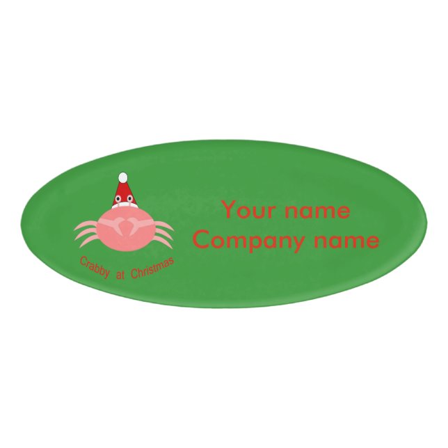 Badge D'identification Balise de nom personnalisé du crabe de Noël (Devant)
