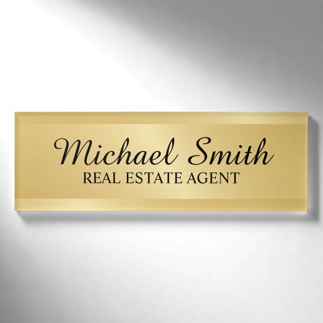 Badge D'identification Balise de nom personnalisé Gold Professional (Devant)