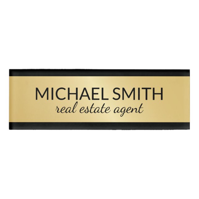 Badge D'identification Balise de nom personnalisé Gold Professional (Devant)