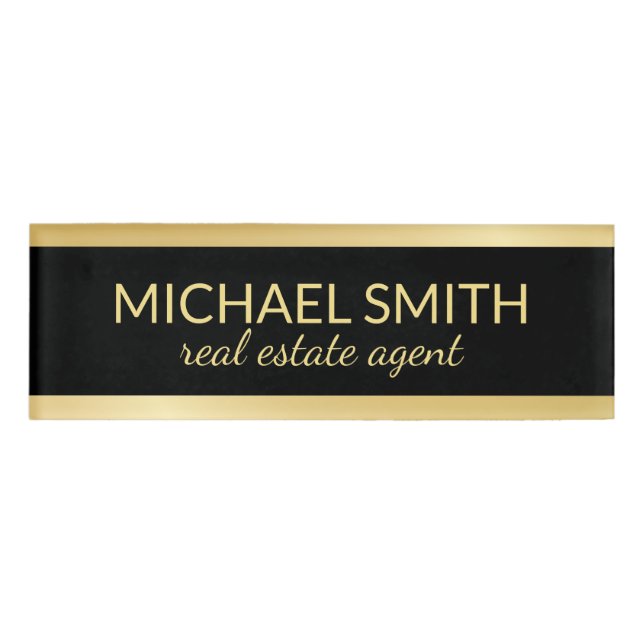Badge D'identification Balise de nom personnalisé Gold Professional (Devant)