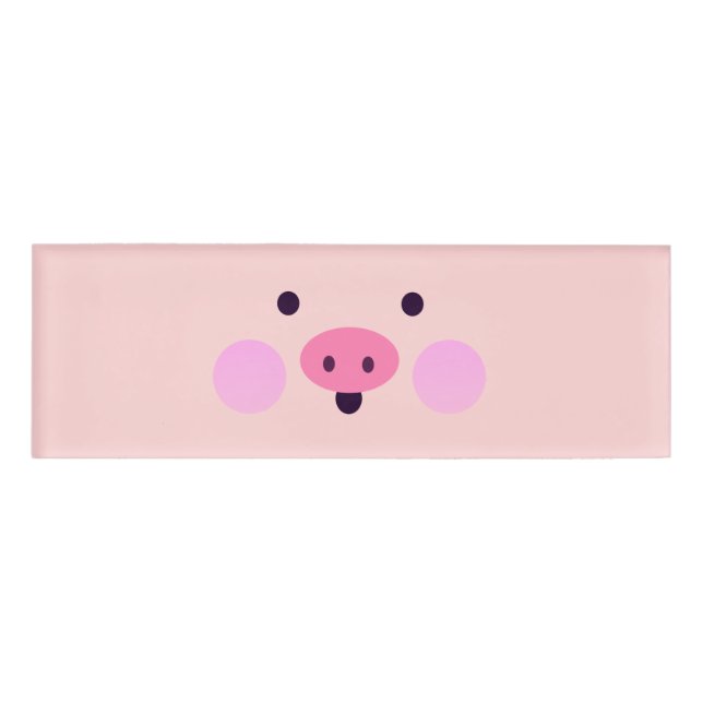 Badge D'identification Balise de nom Pink Little Piggy (Devant)