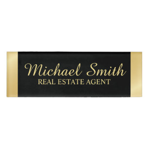 Badge D'identification Balise de nom professionnel Black and Gold