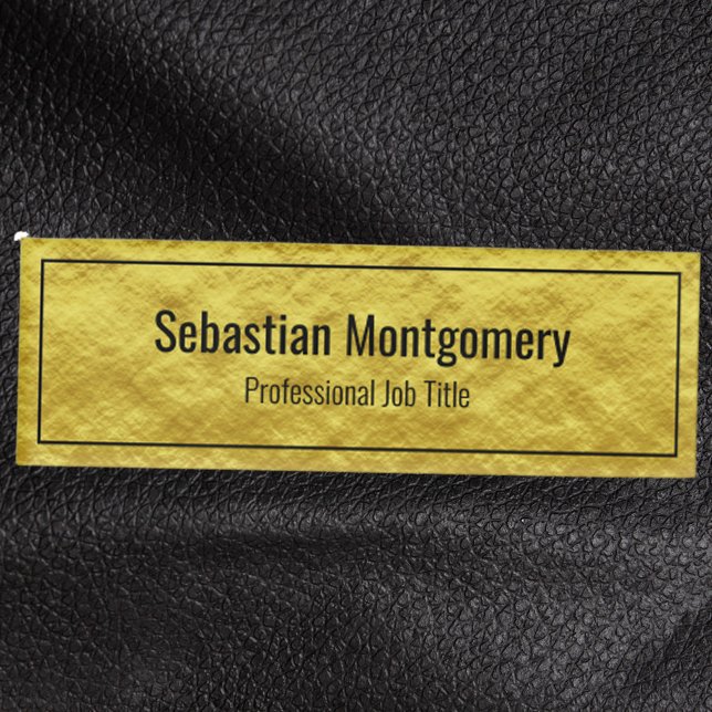 Badge D'identification Balise de nom professionnel encadrée de Faux Gold  (Créateur téléchargé)