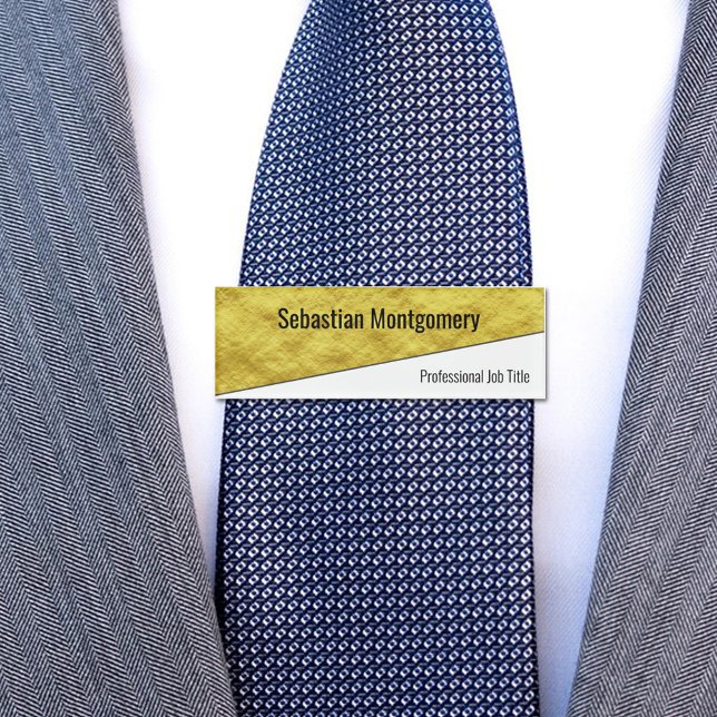 Badge D'identification Balise de nom professionnel géométrique Faux Gold  (diagonal name tag template)