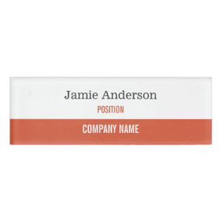 Badge D'identification Balise de nom professionnel orange et gris