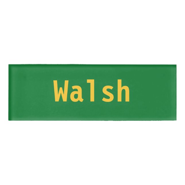 Badge D'identification Balise de nom Walsh (Devant)