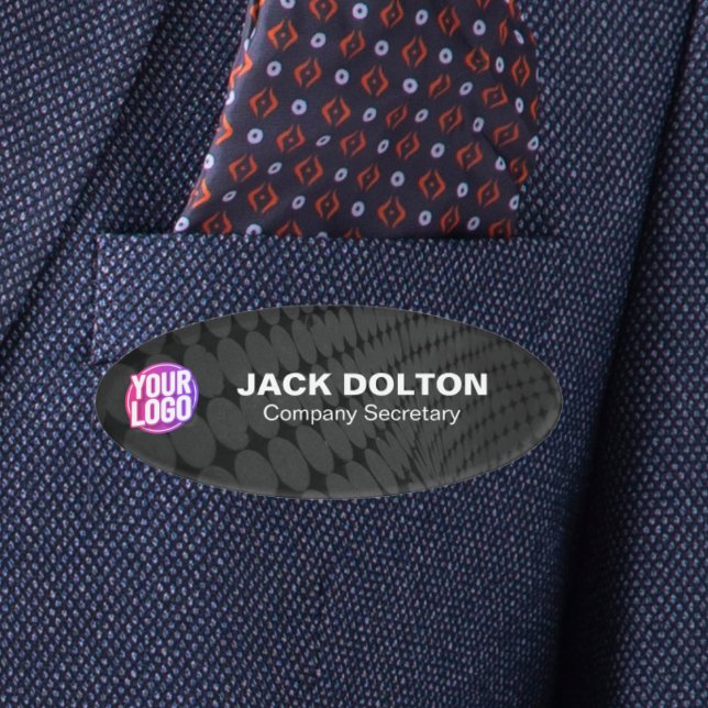 Badge D'identification Balise de titre et de nom du travail personnalisé  (Custom Logo or Photo Employee Job Title & Name Tag)