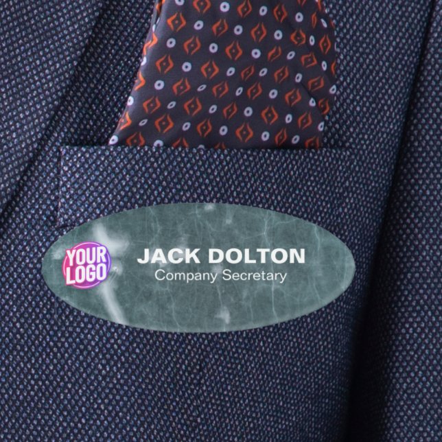 Badge D'identification Balise de titre et de nom du travail personnalisé  (Custom Logo or Photo Employee Job Title & Name Tag)