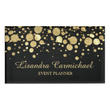 Balise Gold Foil Confetti sur le nom noir