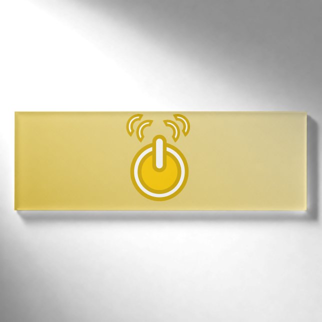 Badge D'identification Balise Nom de l'icône jaune Abstraite (Devant)
