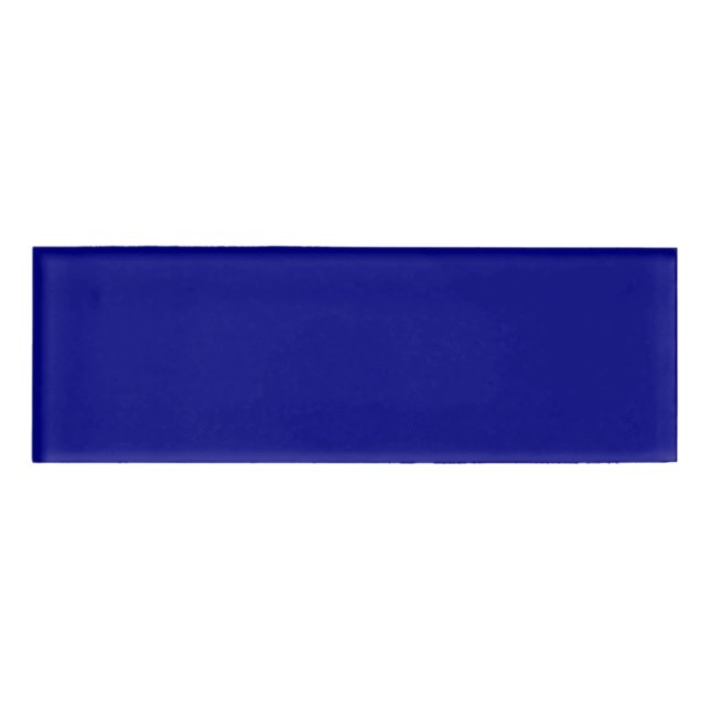 Badge D'identification Balise Nom du rectangle bleu marine (Devant)