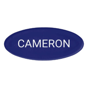 Badge D'identification Balise Nom ovale acrylique bleu Magnétique Profess
