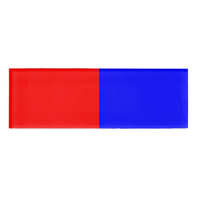 Badge D'identification Balise Nom rouge et bleu (Devant)