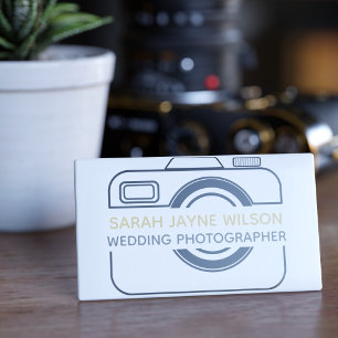 Badge D'identification Balise Photographe mariage Icône de caméra Nom bla