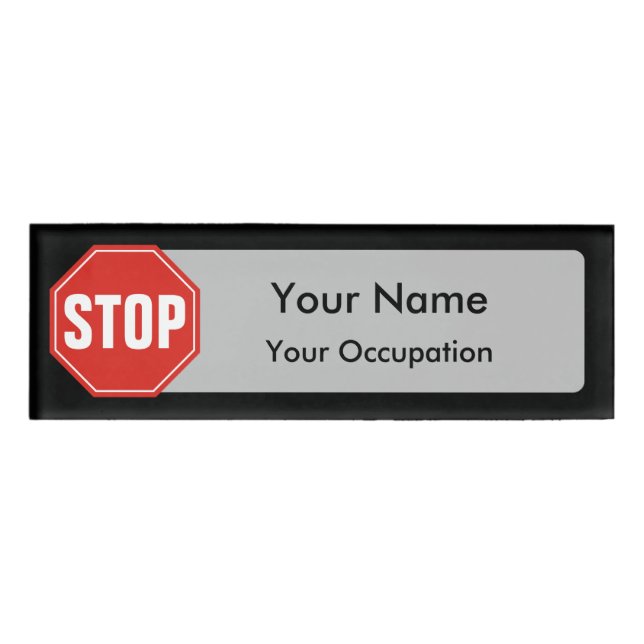 Badge D'identification Balise STOP Sign Name (Devant)