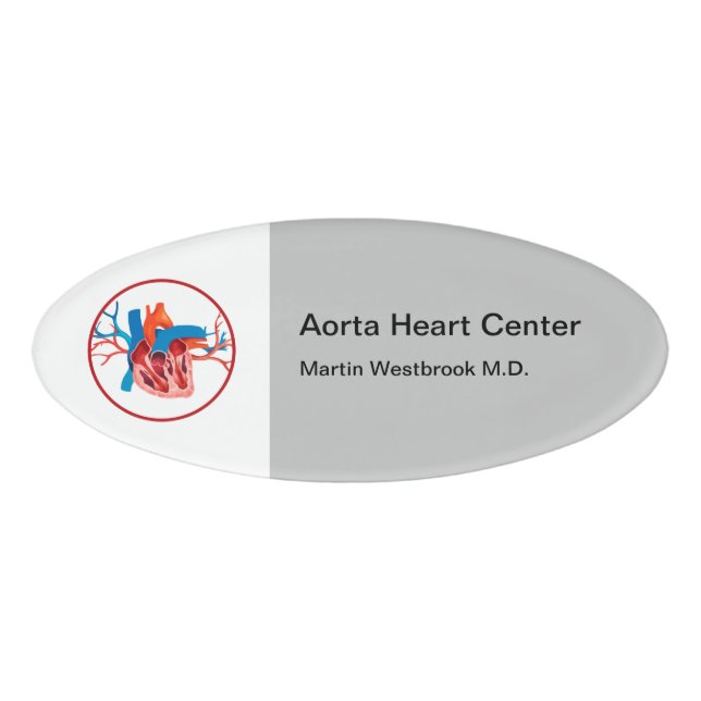 Badge D'identification Balises de nom du cardiologue Médicale Center (Devant)