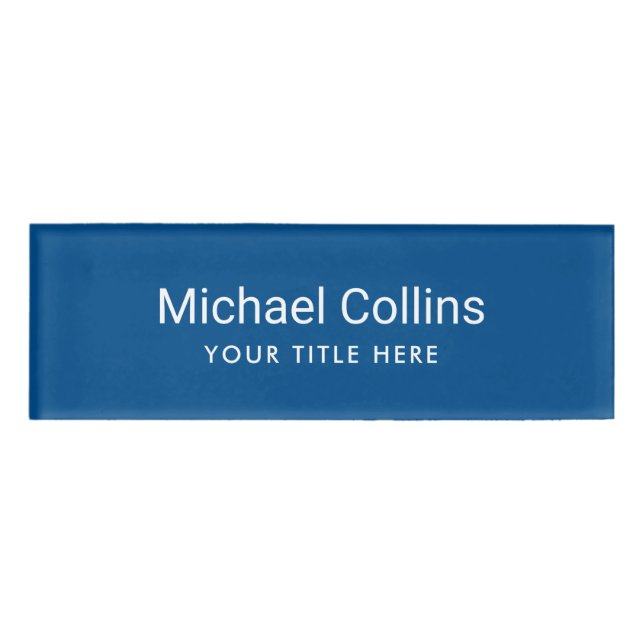 Badge D'identification Balises de noms magnétiques bleus simples (Devant)