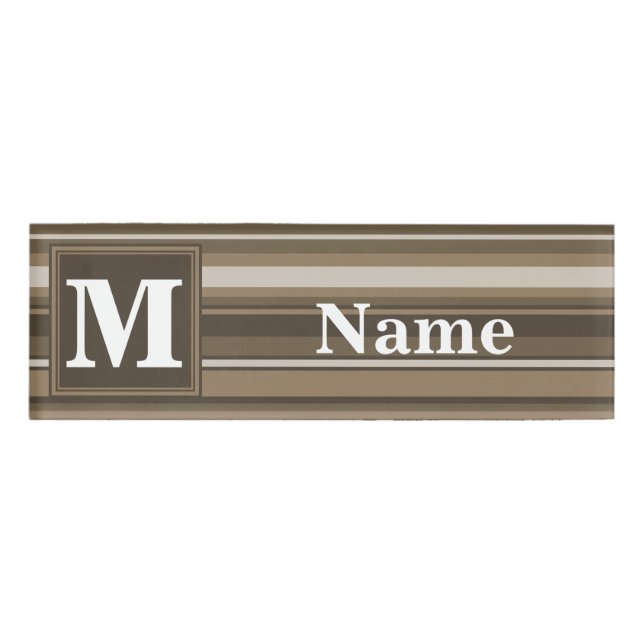 Badge D'identification Bandes Brown (Devant)