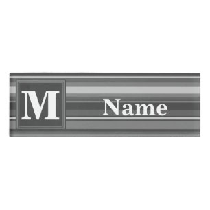 Badge D'identification Bandes gris monogramme