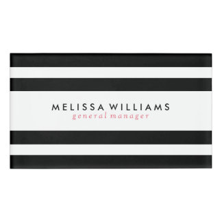 Badge D'identification Bandes noires et blanches Design moderne