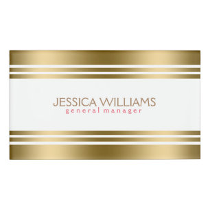 Badge D'identification Bandes Or Et Blanc