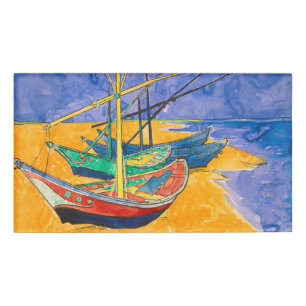 Badge D'identification Bateaux de Van Gogh Impressionnisme Plage