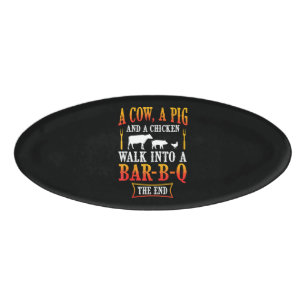 Badge D'identification BBQ   Barbecue Barbecue Barbecue Plaisanterie Gril
