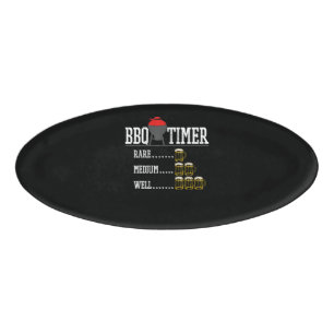 Badge D'identification BBQ  BBBQ Timer Funny Bière Grill Grill Grill Gri