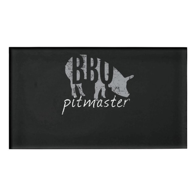 Badge D'identification BBQ | BBQ Pitmaster Pig Grill Fars Day (Devant)