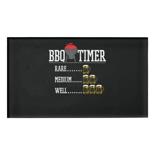 Badge D'identification BBQ | BBQ Timer Funny Bière Steak Grill (Devant)