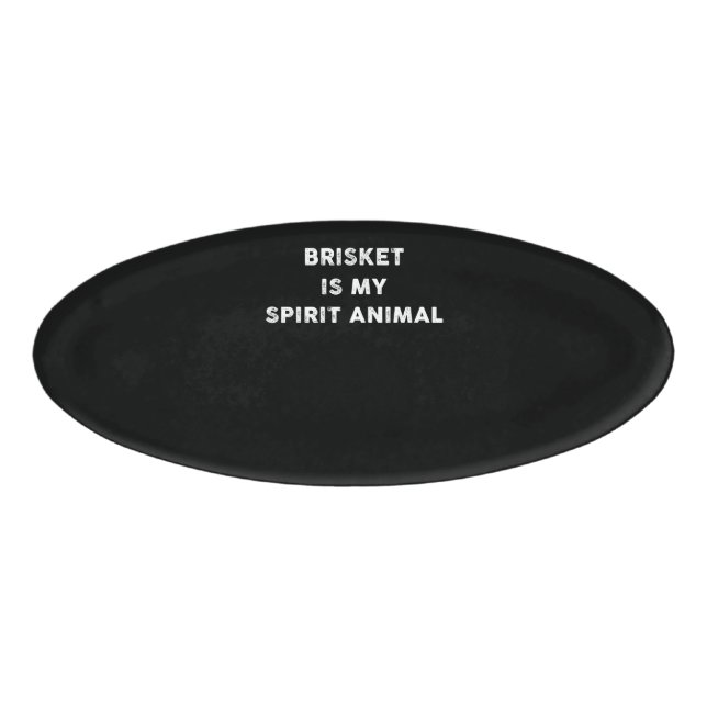 Badge D'identification BBQ | Brisket Est Mon Esprit Animal BBQ Cadeaux (Devant)