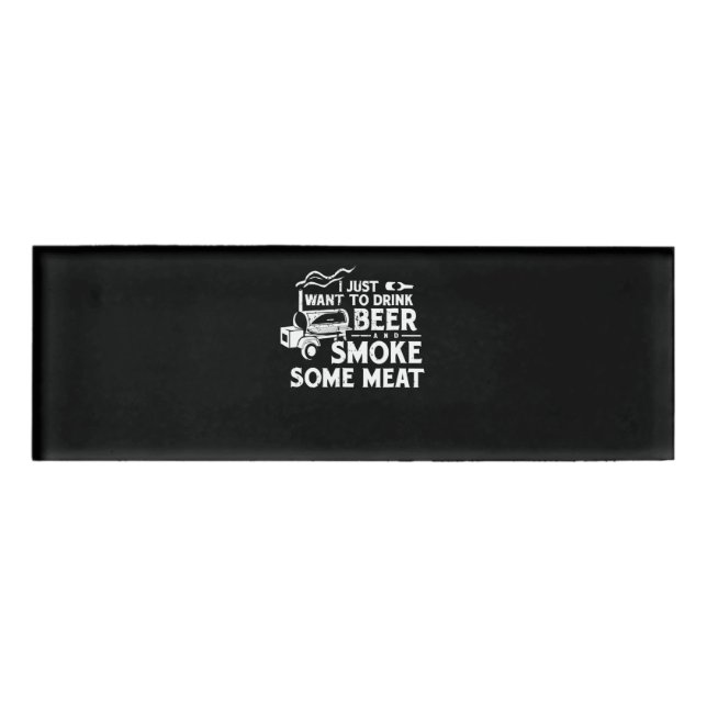 Badge D'identification BBQ Fumer Pitmaster Cadeau Boire Bière Fumer Viand (Devant)