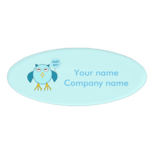Badge D'identification Beau Bébé Chouette Garçon Nom personnalisé Balise