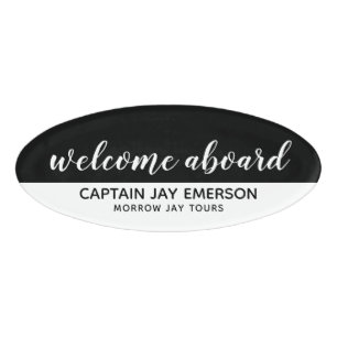 Badge D'identification bienvenue à bord du script