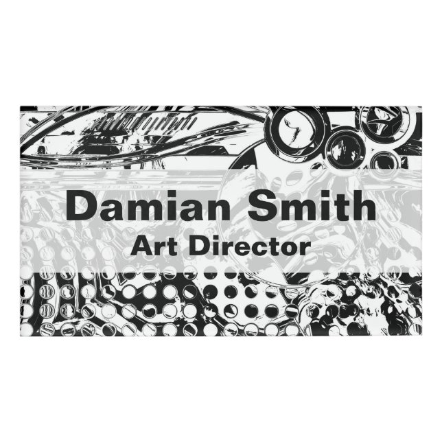 Badge D'identification Black and White Geometric Art 20 (Devant)