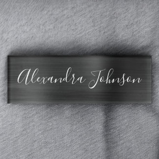 Badge D'identification Black Metallic Foil Entreprise moderne