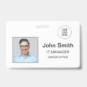 Badge d'identification blanc horizontal