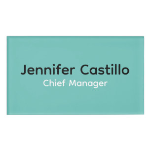 Badge D'identification Bleu clair noir blanc minimaliste moderne