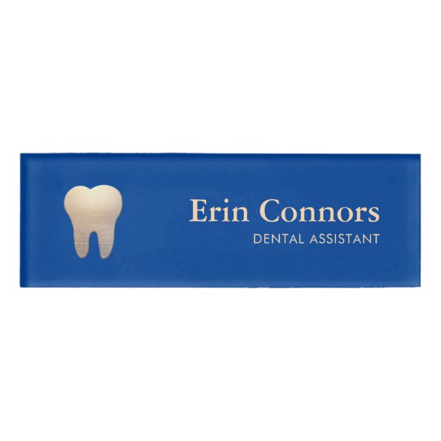 Badge D'identification Bleu Dental Assistant Dentist Dentist Nom du logo (Devant)