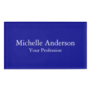 Badge D'identification Bleu foncé Professionnel Minimaliste moderne Plaqu