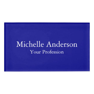 Badge D'identification Bleu foncé Professionnel Minimaliste moderne Plaqu