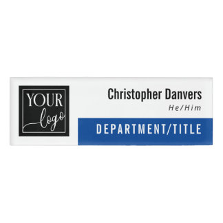 Badge D'identification Bleu Nettoyer logo Personnel Pronononounes Employé