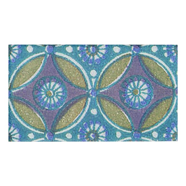 Badge D'identification Bleu vert Rustique Boho Motif circulaire géométriq (Devant)