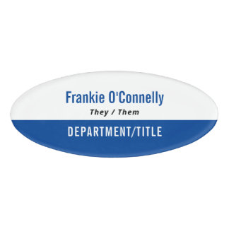 Badge D'identification Blue Clean Personal Pronounounounounours Employé