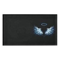 Blue Glowing Angel Wings on black background